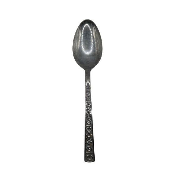 Imperial Intl Stainless Steel Spoon With Floral Handle Design flatware - Picture 1 of 4